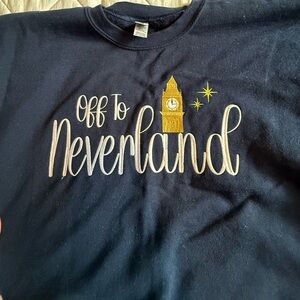 Gently loved Dark Navy 3xl Off to Neverland embroidered sweatshirt
